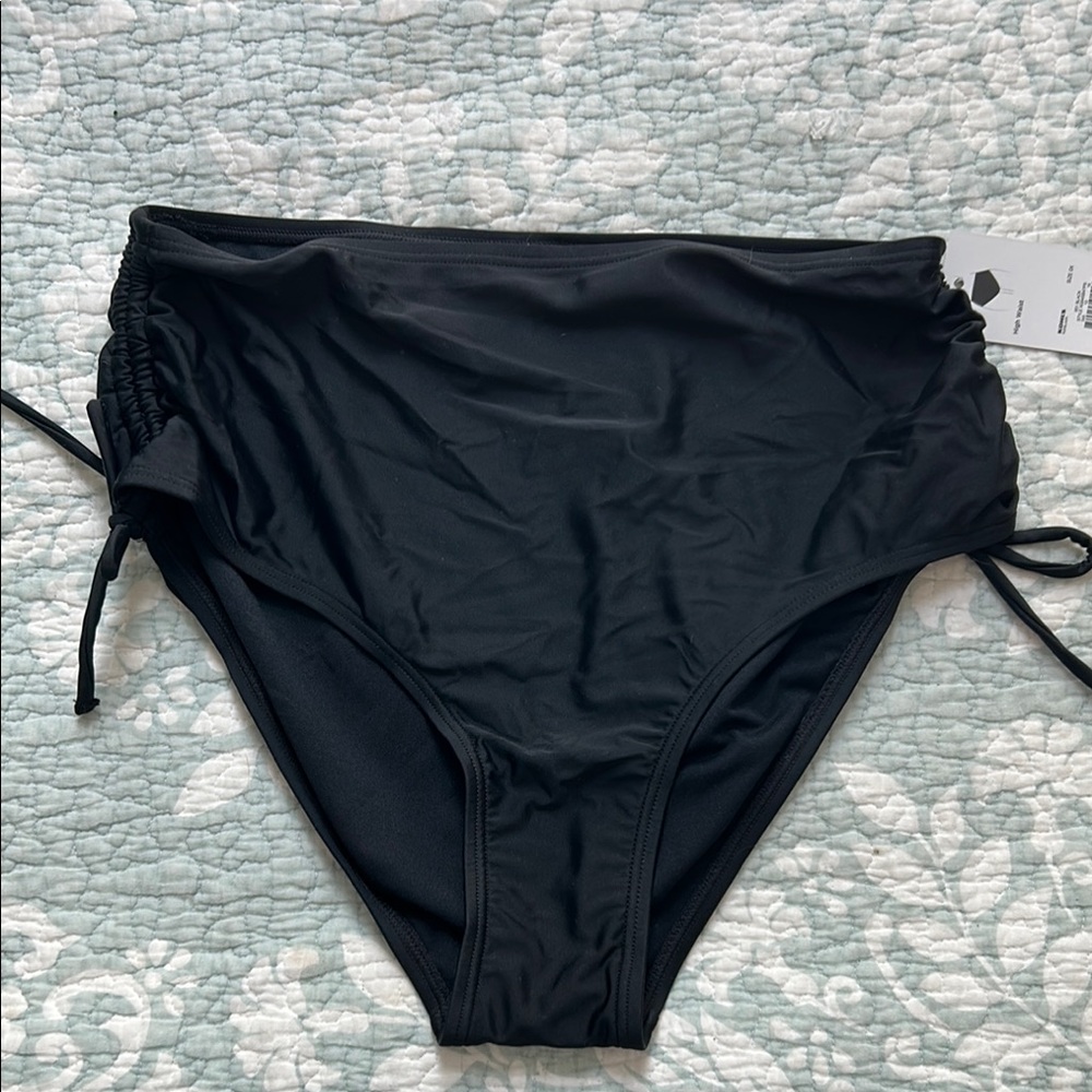 Kohl's Black Bikini Bottoms with Adjustable Side Ties